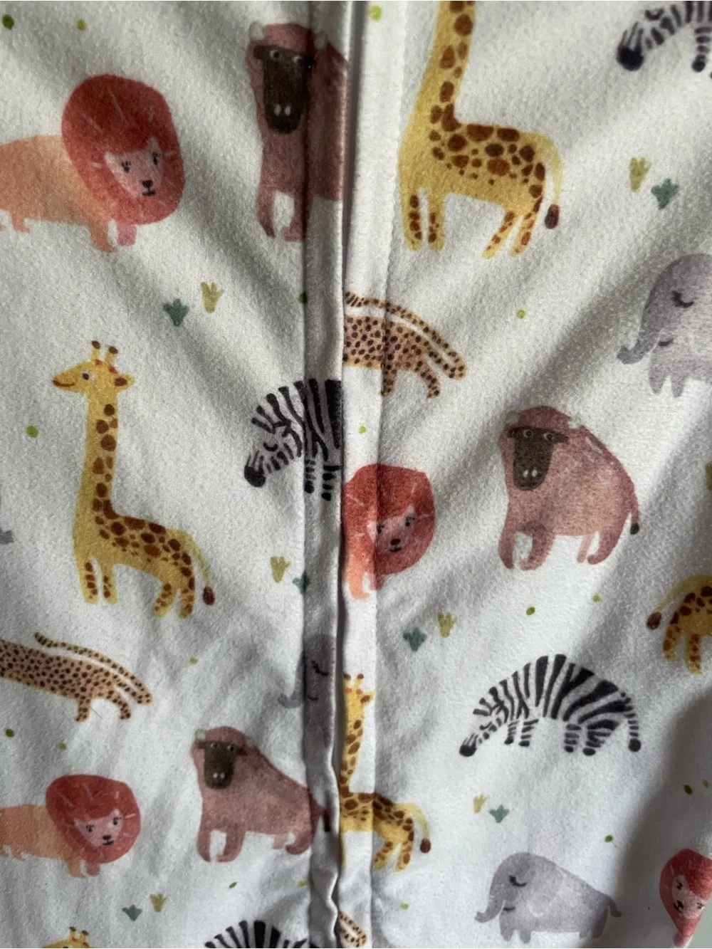 Caden Lane White Safari Animal Print Footed One-Piece